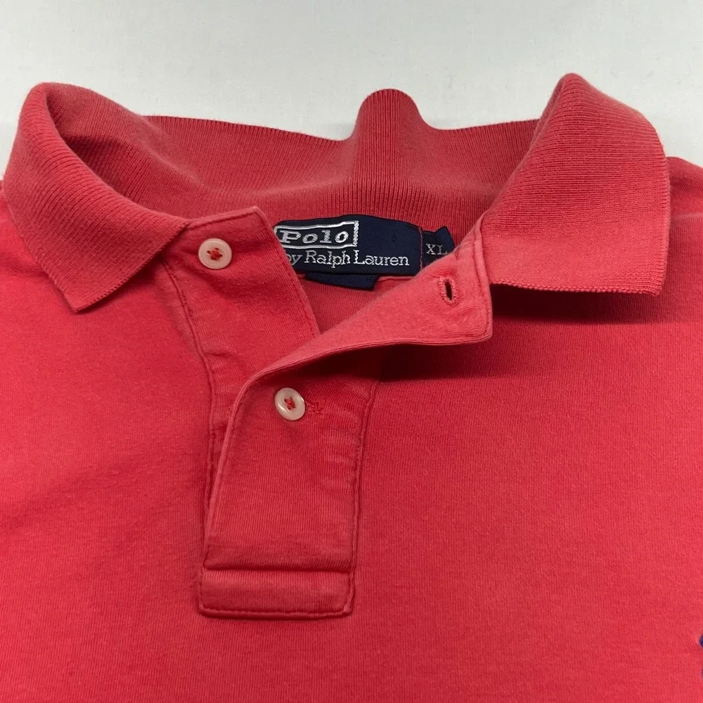 Polo Ralph Lauren Mens Coral Short Sleeve‎ Polo Shirt Embroidered Pony Logo XL